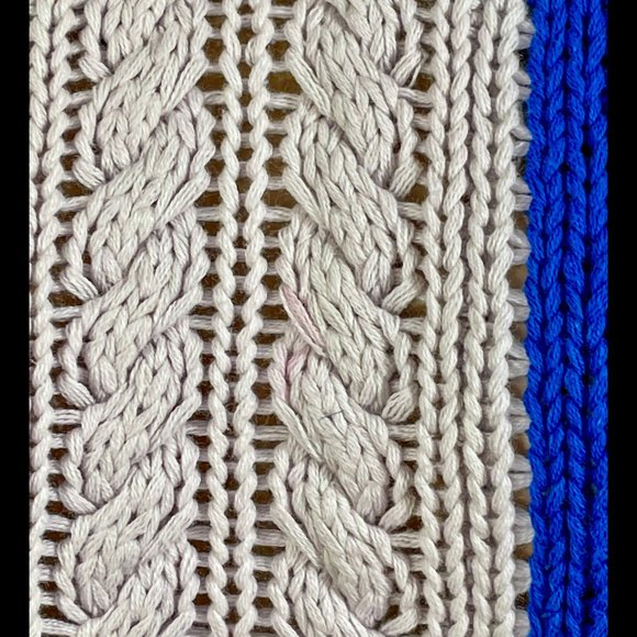 ▪️VTG▪️RIVER BRAND ARROW▪️1990's Hand Loomed Cotton Geo Striped Chunky Sweater - Picture 6 of 6